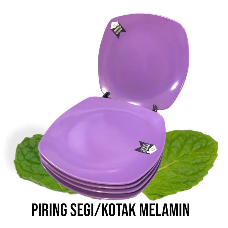 PIRING SEGI / KOTAK MELAMIN UNGU PASTEL 9 Inch GLORI MELAMIN / Piring Saji / Piring Makan UNGU GLORI