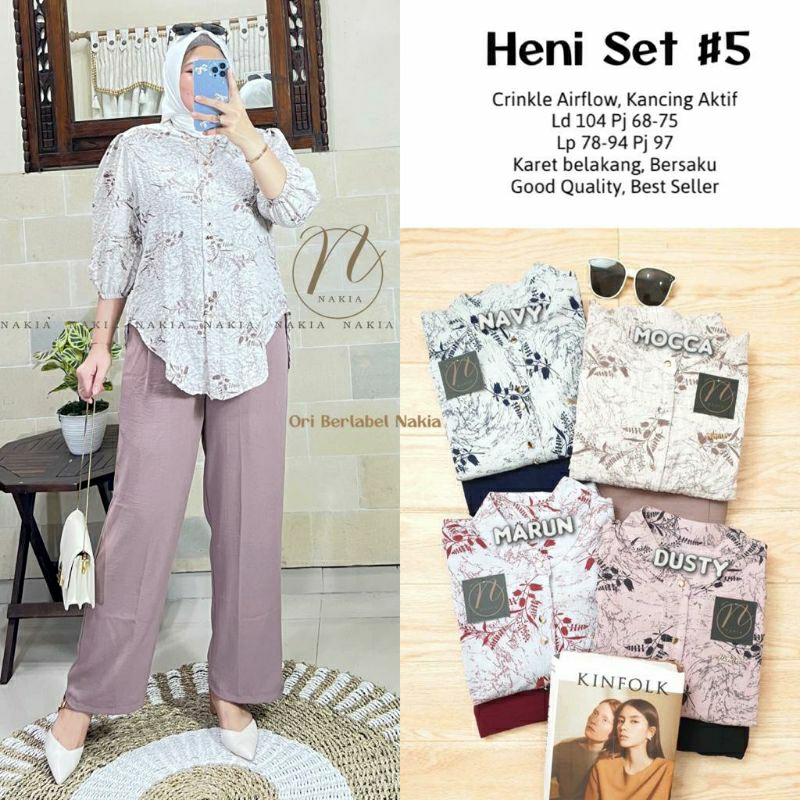 Baju setelan wanita heni set by nakia