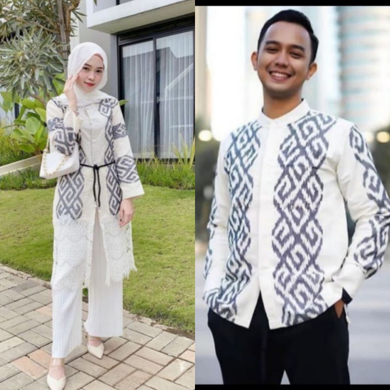BAJU TENUN COUPLE - SET TENUN COUPLE - OUTER BROKAT - BAJU TENUN - BAJU LEBARAN - BAJU KONDANGAN