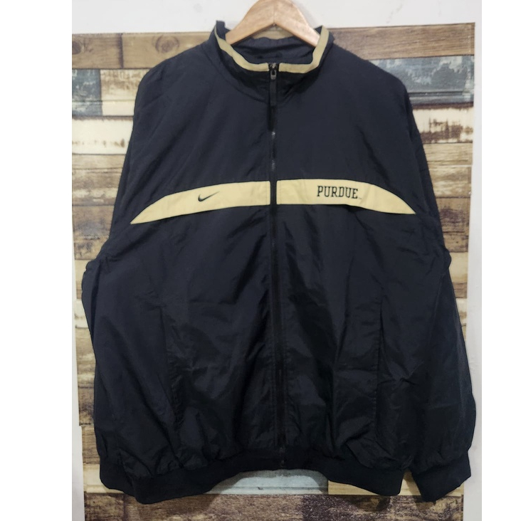 Nike Team Purdue Vintage Winbreaker Jacket Black Original ( Size XL )