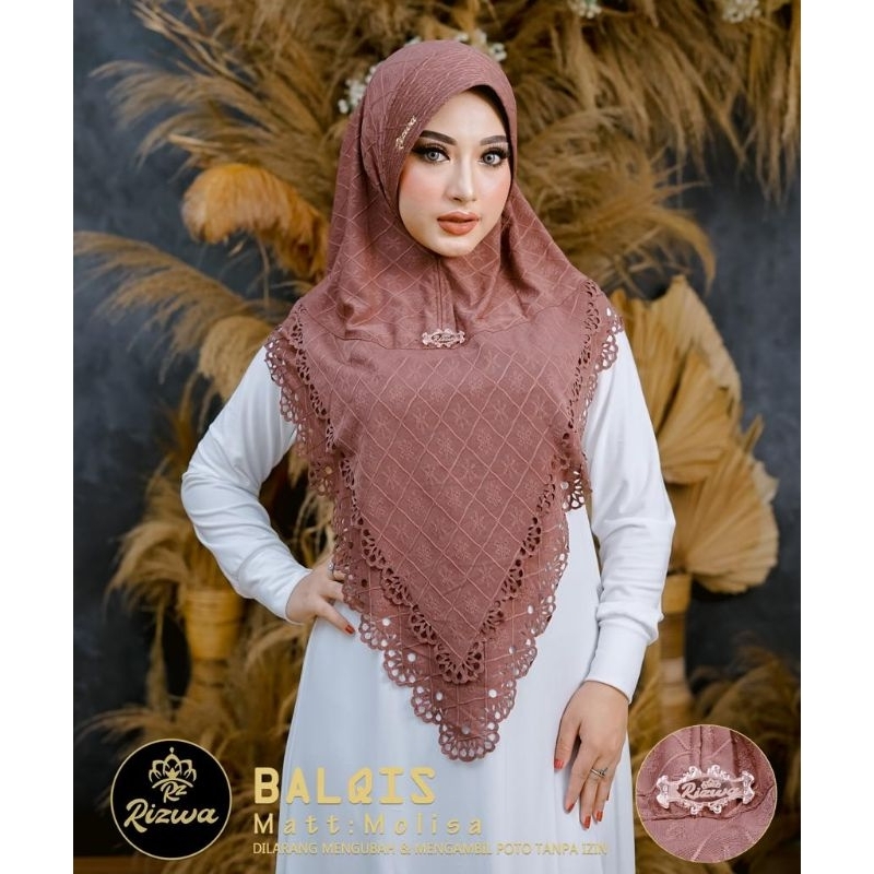 Hijab balqis rizwa plong ukir jersey molisa original rizwa