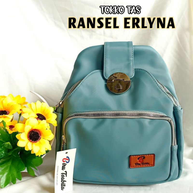 Ransel Erlina By Biru Tsabita Tas Bahu Wanita Polos Anti Air