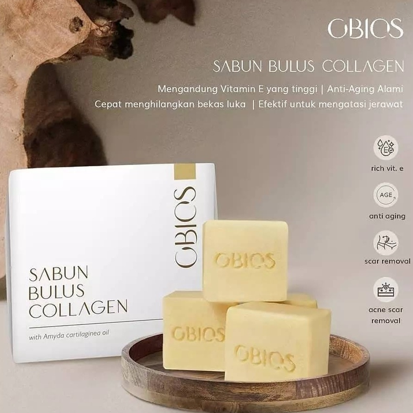 (BPOM) SABUN BULUS COLLAGEN OBIOS 1 box isi 4x35gr MENGHILANGKAN FLEK HITAM WAJAH  MERAWAT DAN MENGE