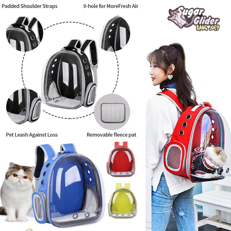 TAS RANSEL ASTRONOT TRANSPARENT pet HEWEAN KUCING MUSANG ANJING petcargo CARGO KARGO TREVELING