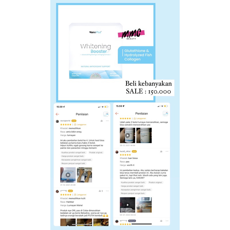 nano plus whitening booster mmc beauty