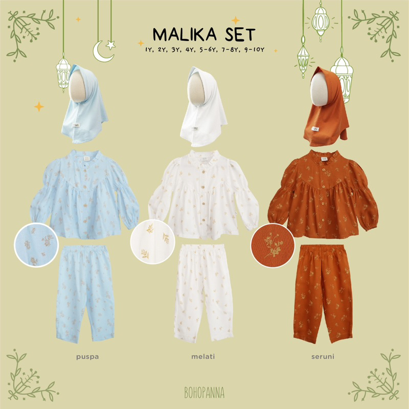 

CUCI GUDANG - BOHOPANNA - MALIKA SET - GAMIS ANAK - BAJU LEBARAN ANAK - SET GAMIS HIJAB ANAK - DRESS ANAK - MONACO JUMPSUIT - KIFA WEAR - FREE KERTAS KADO & KARTU UCAPAN