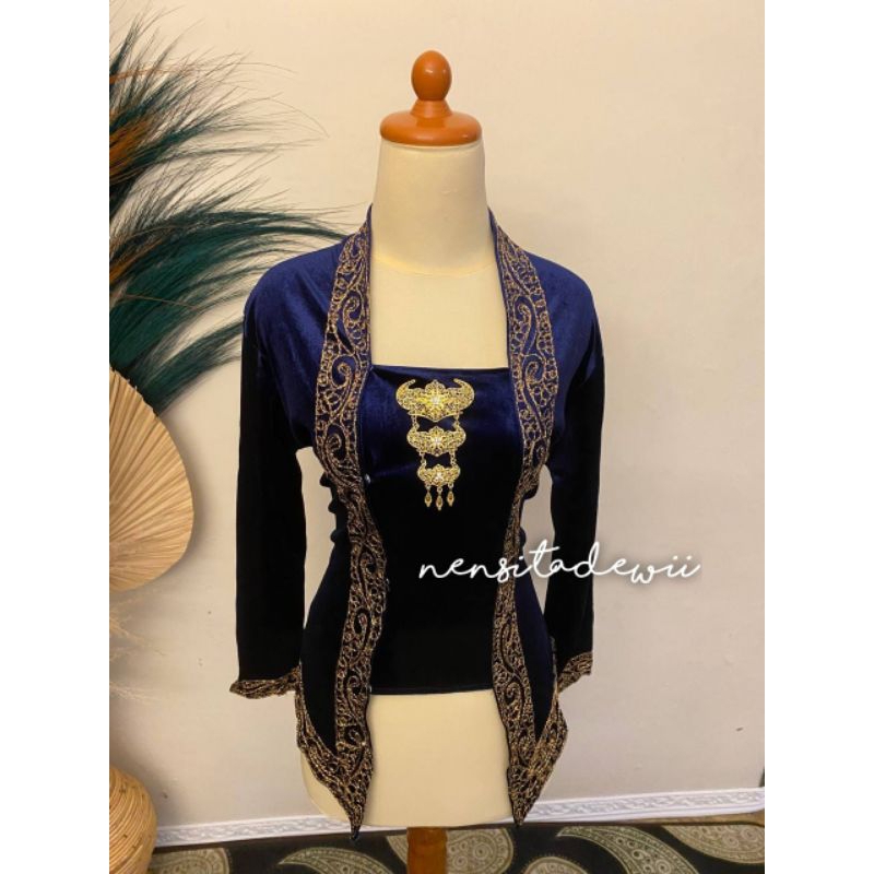 Kebaya Bordir, Model Kutubaru - Warna Navy