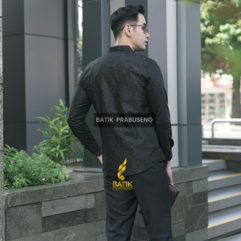 Baju Batik Pria Lengan Panjang Slim Fit Premium Modern Full Furing Katun Halus Sragenan Motif Agharna