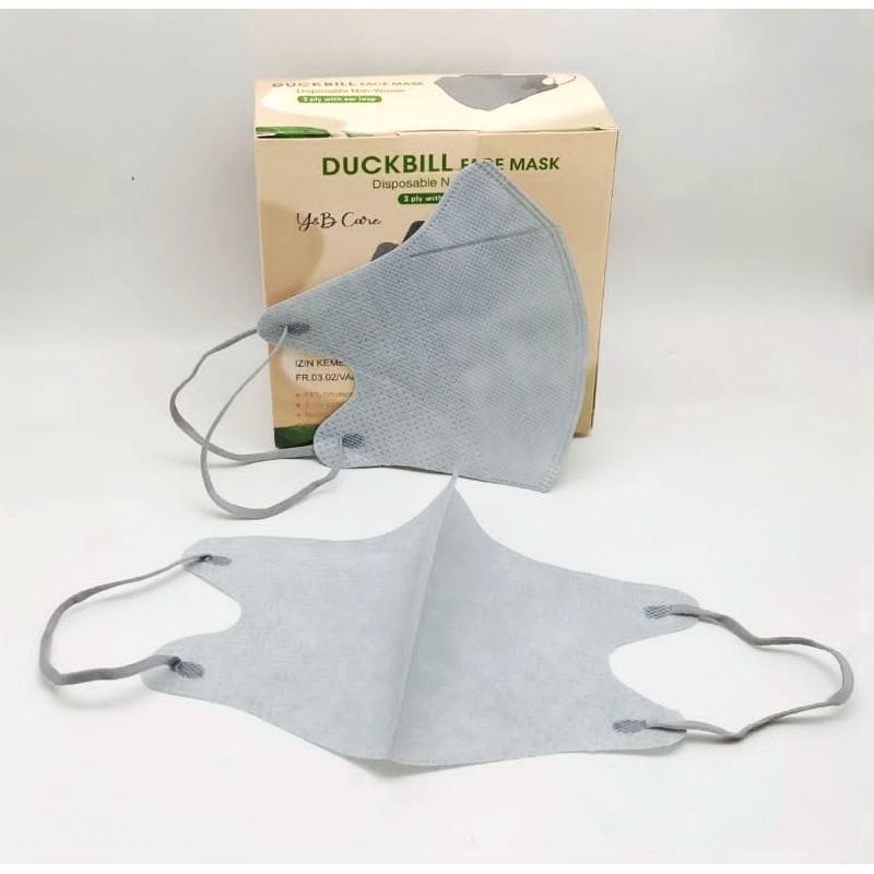 Duckbil Mask Masker Duckbill Warna Abu Isi 50 pcs