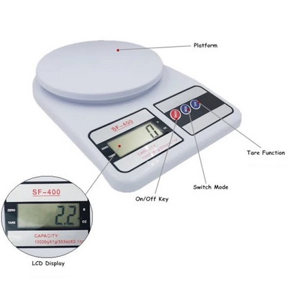 Timbangan Dapur Digital / Timbangan Memasak / Timbangan Kue / Timbangan Sembako / Timbangan Serbaguna / Kitchen Scale 10KG SF400