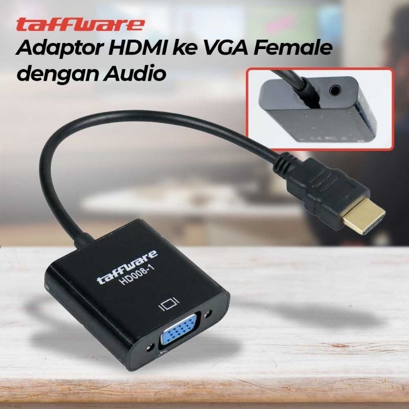 Converter Adapter HDMI ke VGA female HITAM