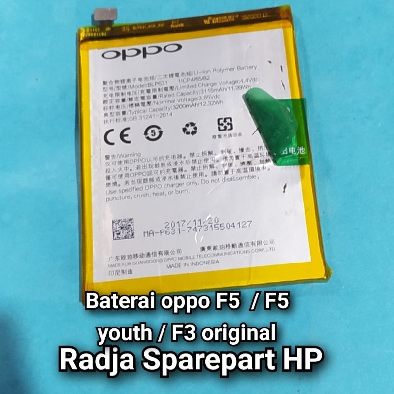 baterai Oppo f5 youth blp631 original
