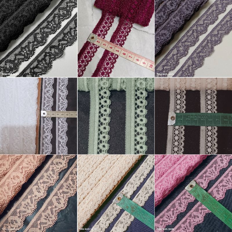 Renda Stretch motif Cantik harga per100cm(meter)