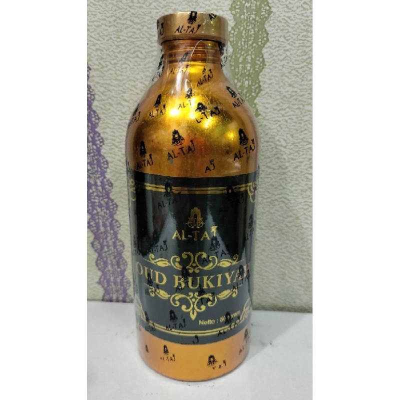 Bibit minyak wangi Arab Oud Bukiyah kemasan kaleng segel 500ML
