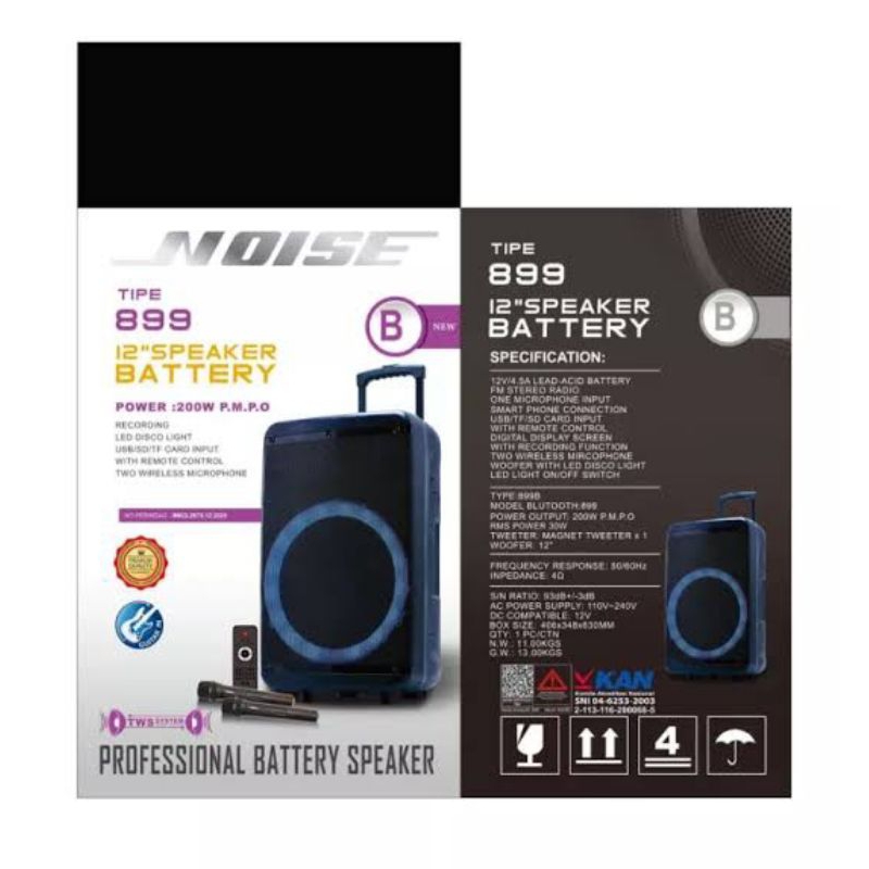 speaker bluetooth 12"noise 899B new