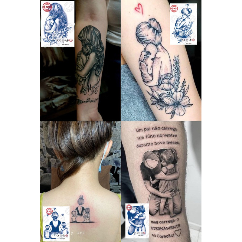 4 pcs Tatto temporary ibu/bapak dan anak TAHAN LAMA