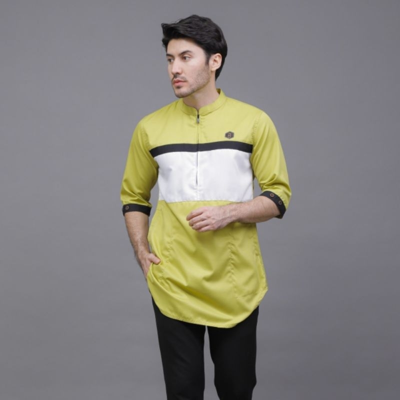 Baju Koko Kurta Pria Model Aplikasi Zipper Original Trimuji