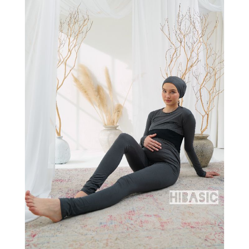 HIBASIC - LEGGING HAMIL BIASA Innerwear Basic Wear Daleman Bawahan Multifungsi Sport Olahraga Highwa