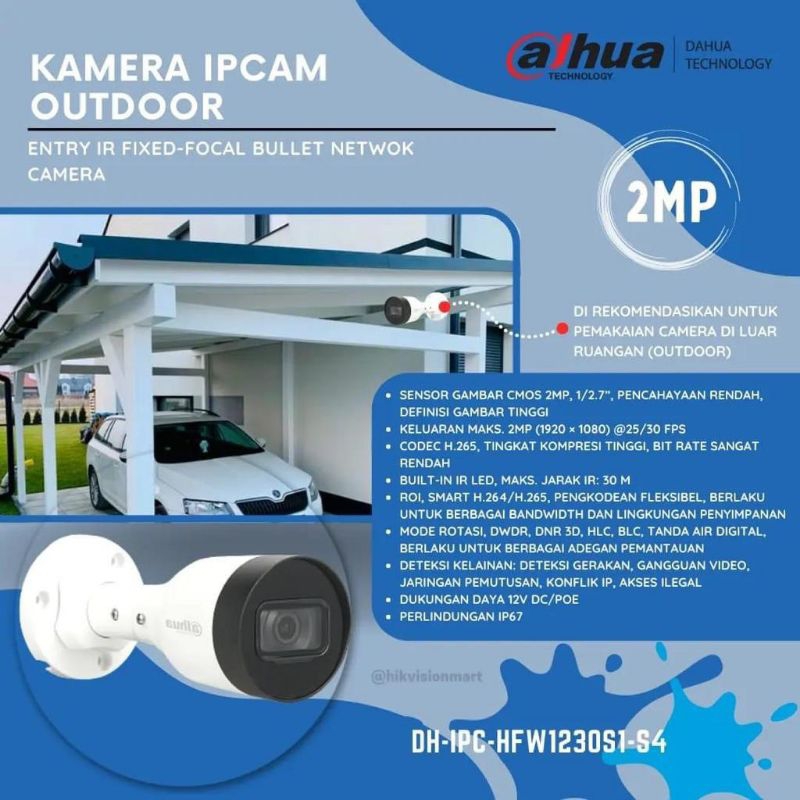 IP CAMERA DAHUA DH-IPC-HFW1230S1-S42MP