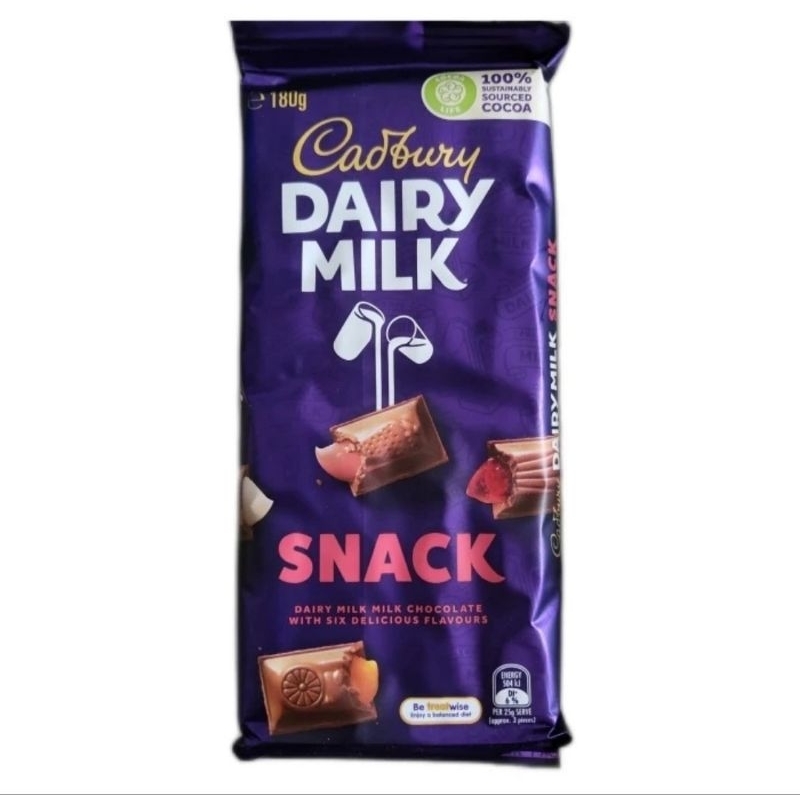 

Cadbury Dairy Milk Snack 180 gr ORI Australia / Cokelat Coklat Cadbury Australia