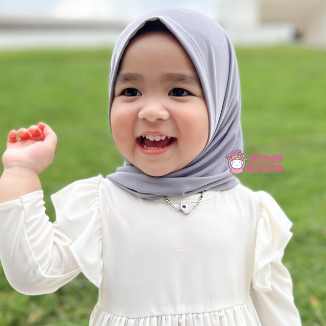 HoneyBlossom - Hijab Segitiga Instan Anak Perempuan 1-7 tahun Jersey Grade A