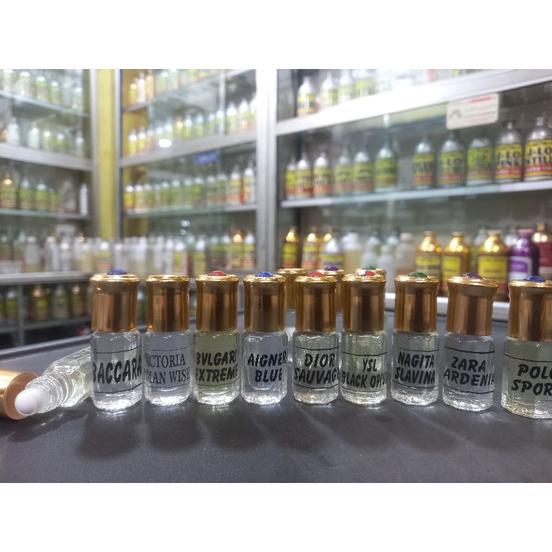 Parfume refill contoh aroma tester 3 ml roll kualitas premium (bebas request)