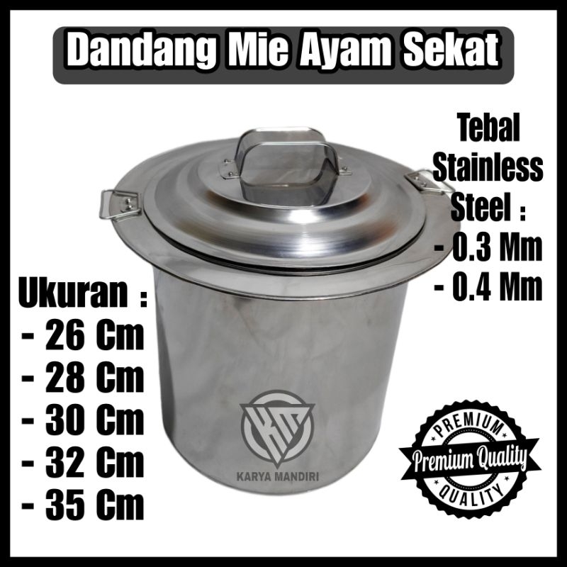 Dandang Mie Ayam Sekat Permanen Ukuran, 26, 28, 30, 32, 35
