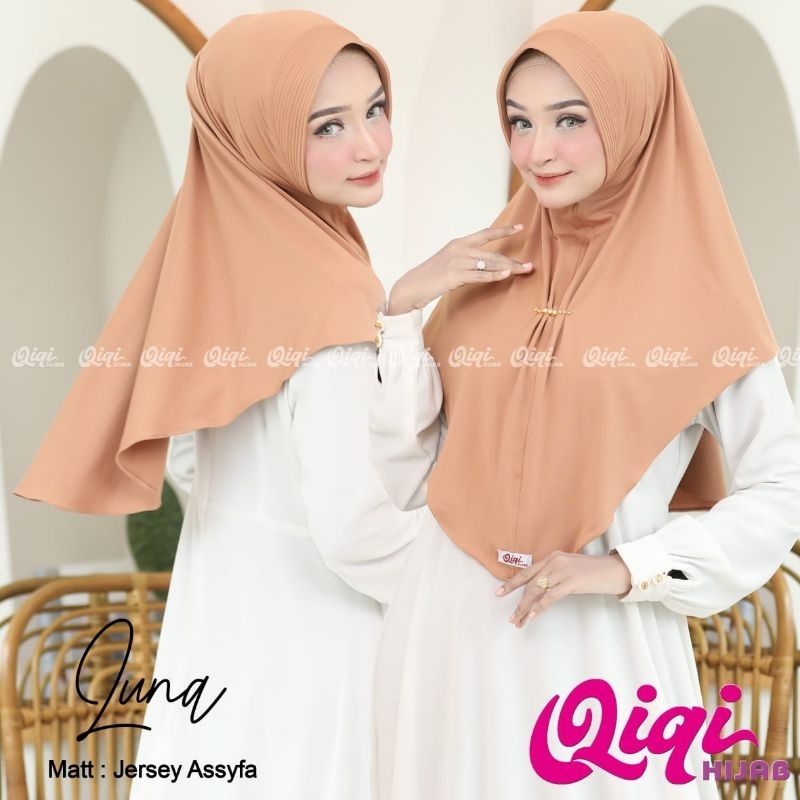 (Qiqi Hijab) LUNA •jilbab instan jersey premium•jilbab instan pet payet depan