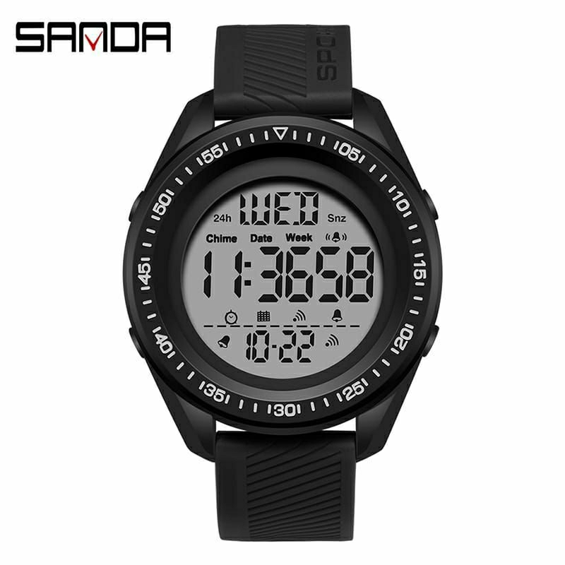 Jam Tangan SANDA 6013 Jam Tangan Pria Digital EL Backlight Sport Watch Anti Air