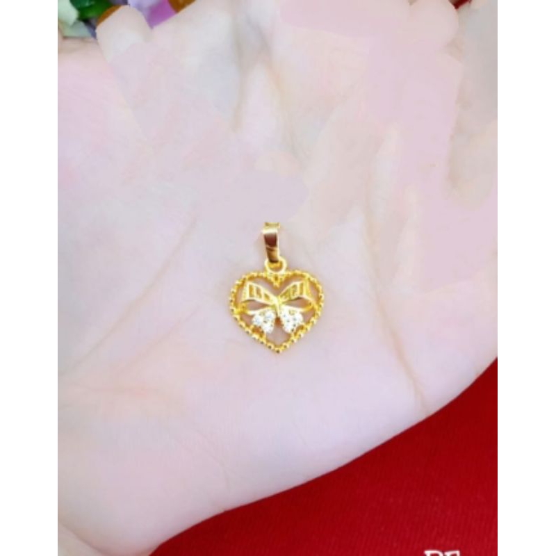 liontin love pita lapis emas 24k