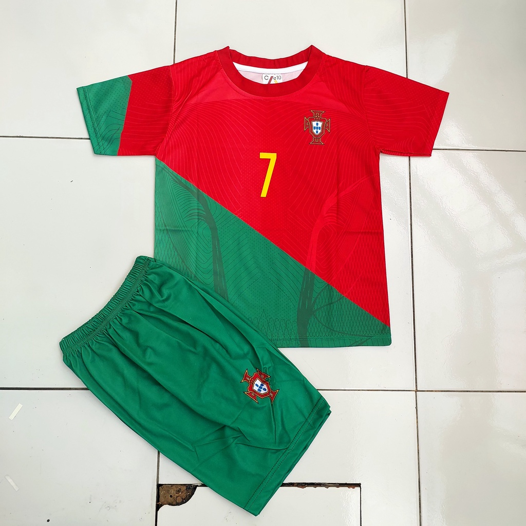 jersey baju bola PIALA DUNIA  anak portugal HOME/setelan baju bolA anak portugal/jersey bola ronaldo portugal