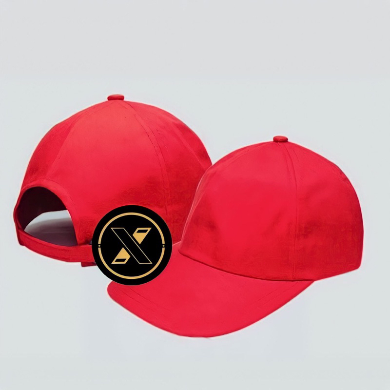 topi pet merah / topi polos merah / Topi Pria Baseball Polos Wanita Unisex PoloCaps Premium Termurah Warna merah