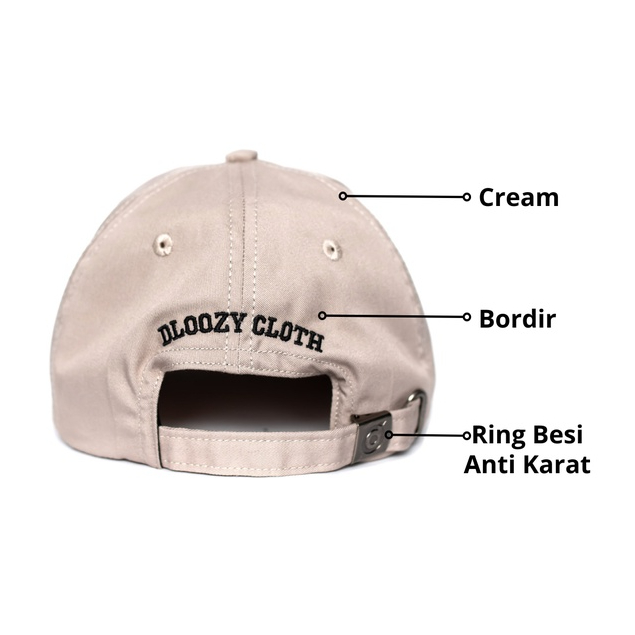 DLOOZY Topi Baseball Polo Cap Cream Dlz02