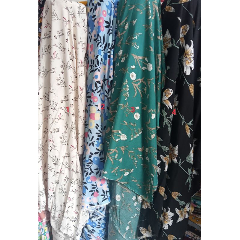 Kain Rayon Viscose Premium motif meteran (Harga 0,5 meter) untuk Daster Piyama Baju Anak Gamis Muken