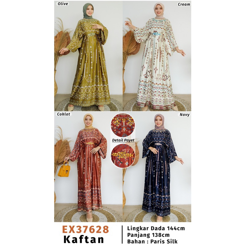 Dewi Kaftan - Jual kaftan warna maroon bahan paris silk maxmara berpayet big size ld 144 jumbo kafta