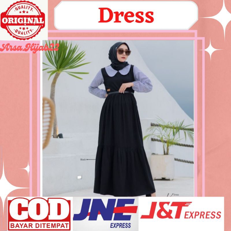 Terbaru || Arrafi Dress ✔️ Kiyora Dress By Arrafi Bahan Linen Mix Rayon Premium Adem Gamis Dewasa Ke