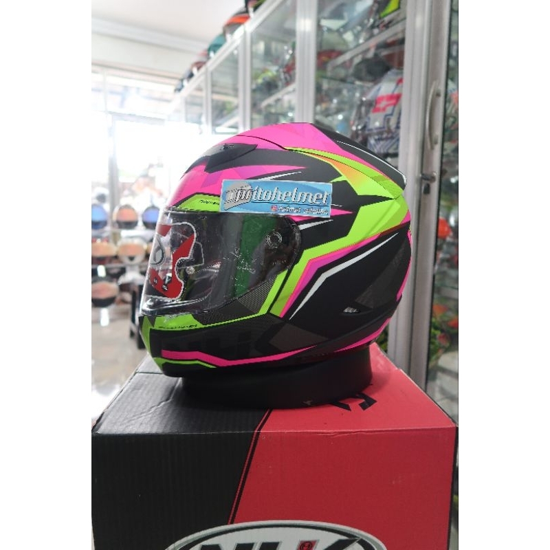 NHK Gp1000 Motif 1K Black Pink Yellow Matt Dop 2Visor