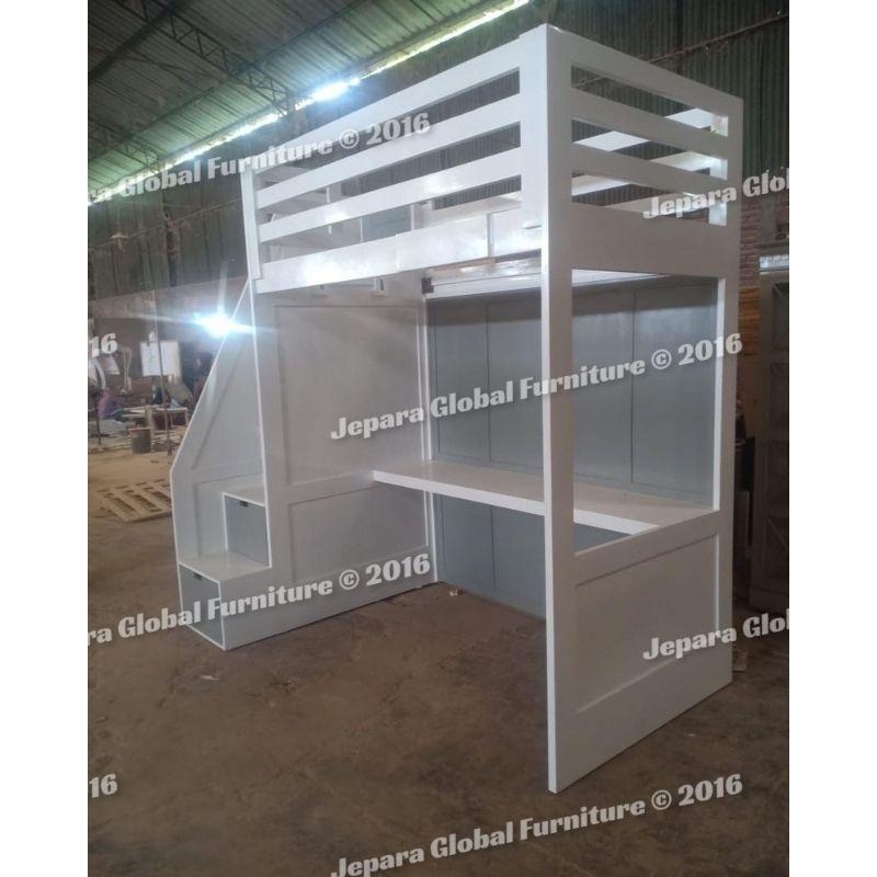 Dipan tempat Tidur anak Tingkat + meja belajar (dipan anak susun,dipan tingkat,dipan duco )
