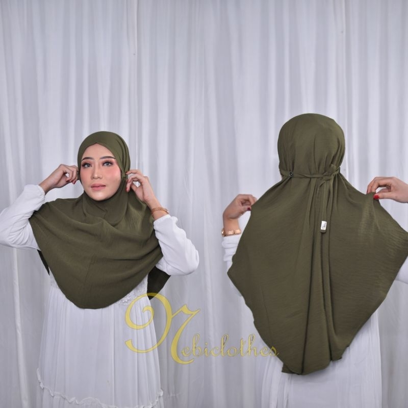 Hijab Bergo Cringkle /kerudung bergo / Hijab Instan / Kerudung bergo instan