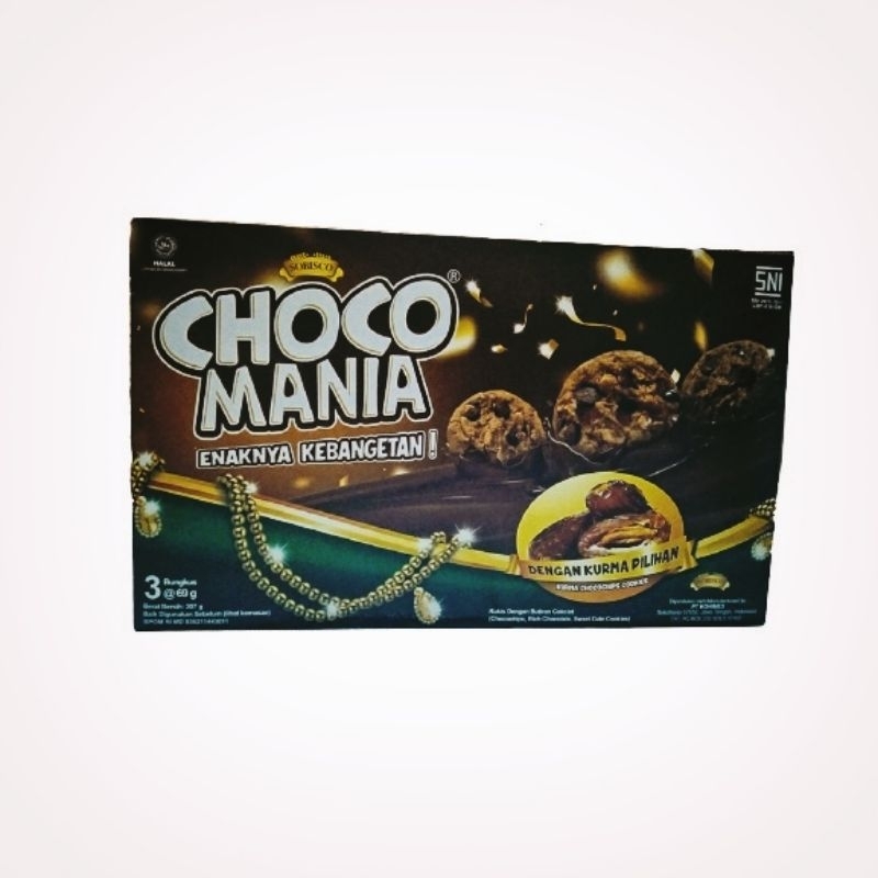 

choco mania chocolate choco chips cookies box 207 gram