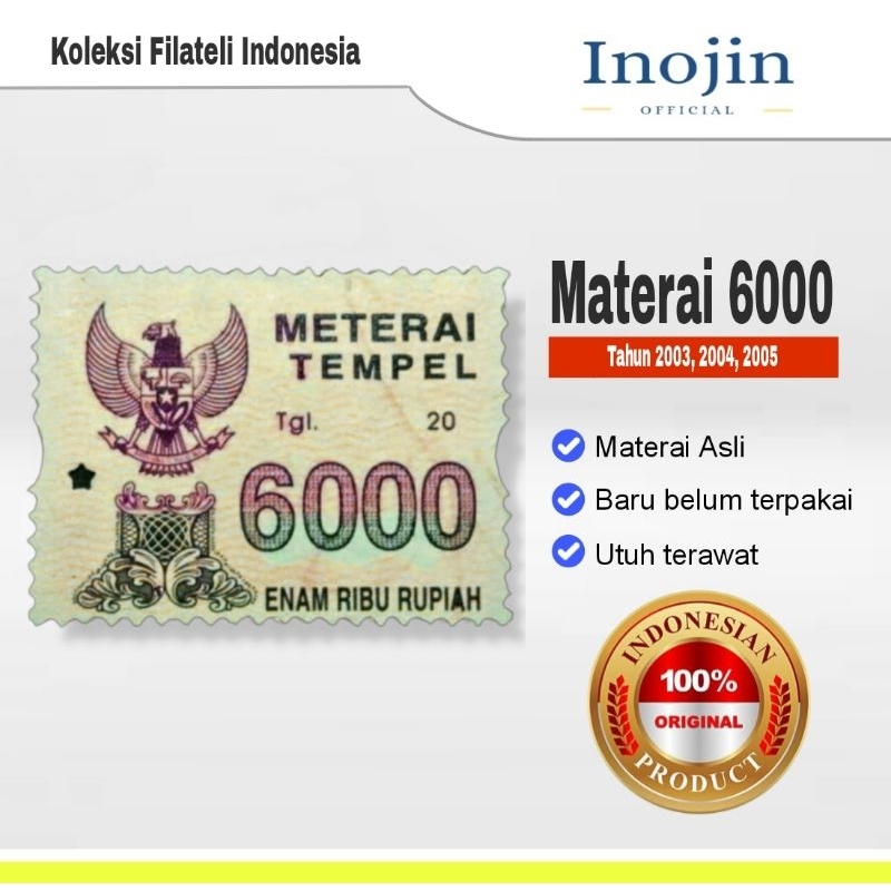 

Materai 6000 Tahun 2003 2004 2005 Perangko Matrai Tempel Lama Asli Original Pos