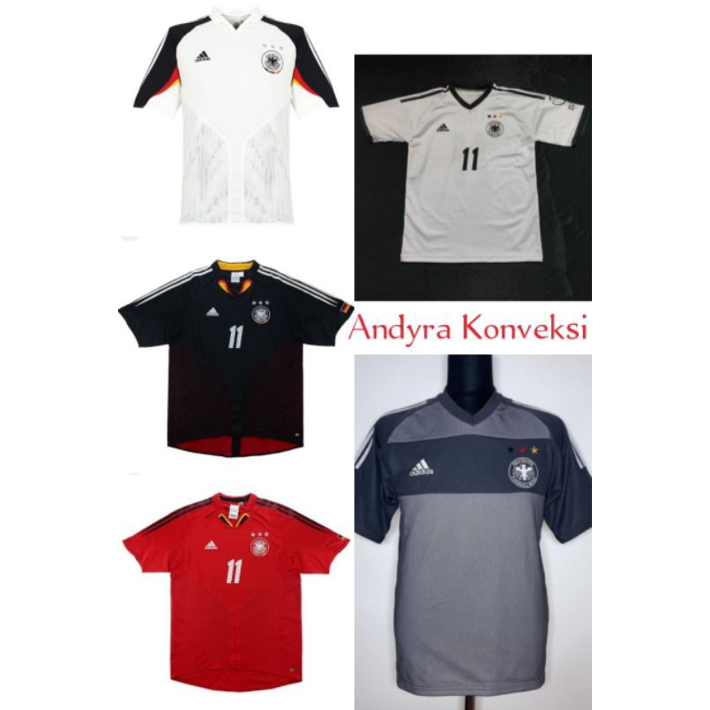 Retro Jersey Jerman/ Germany 2002 dan 2004 - FULL PRINTING - Free Custom Name set