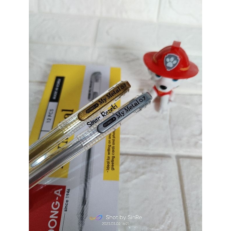

1 buah!! Pena Dong-A my metal gel gold/pulpen dong-a silver/pena warna emas/pena warna silver/pena mygel