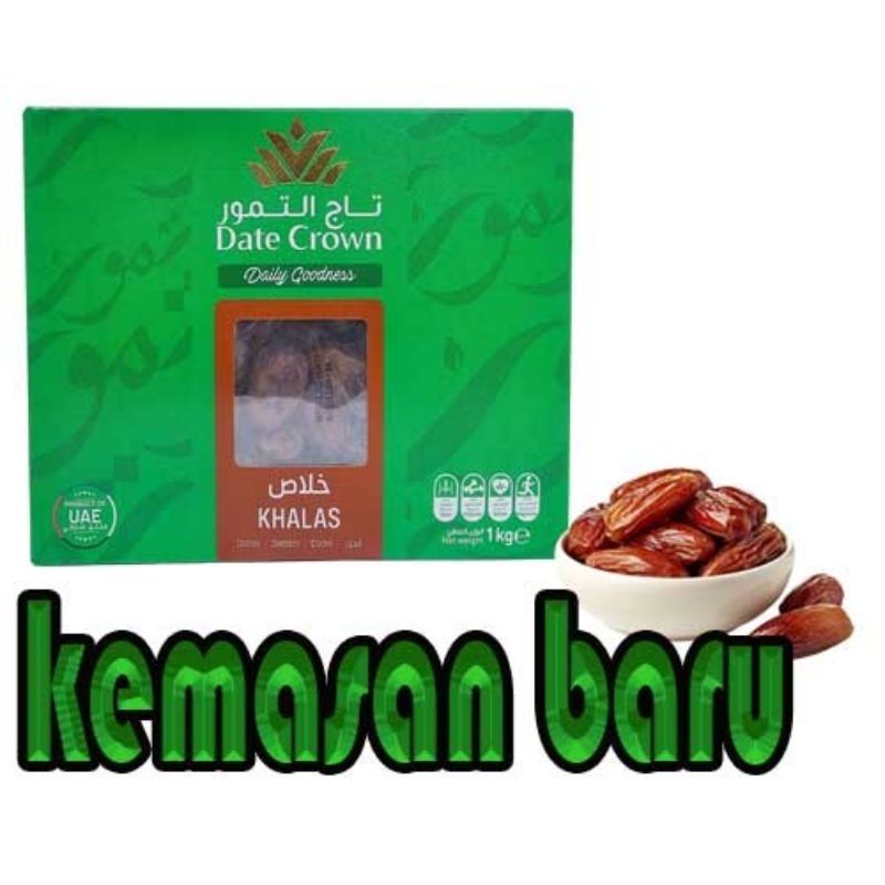 

korma date crown kualitas premium ukuran 1kg jenis kholas