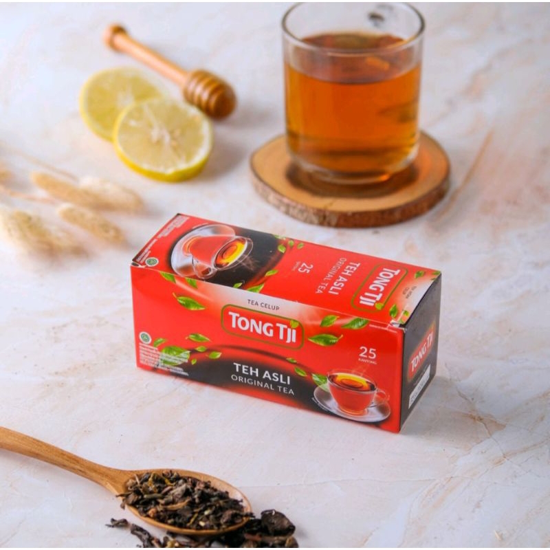 TEH CELUP TONG TJI JASMINE TEA | ORIGINAL TEA ISI 25 BAG FREE CANISTER