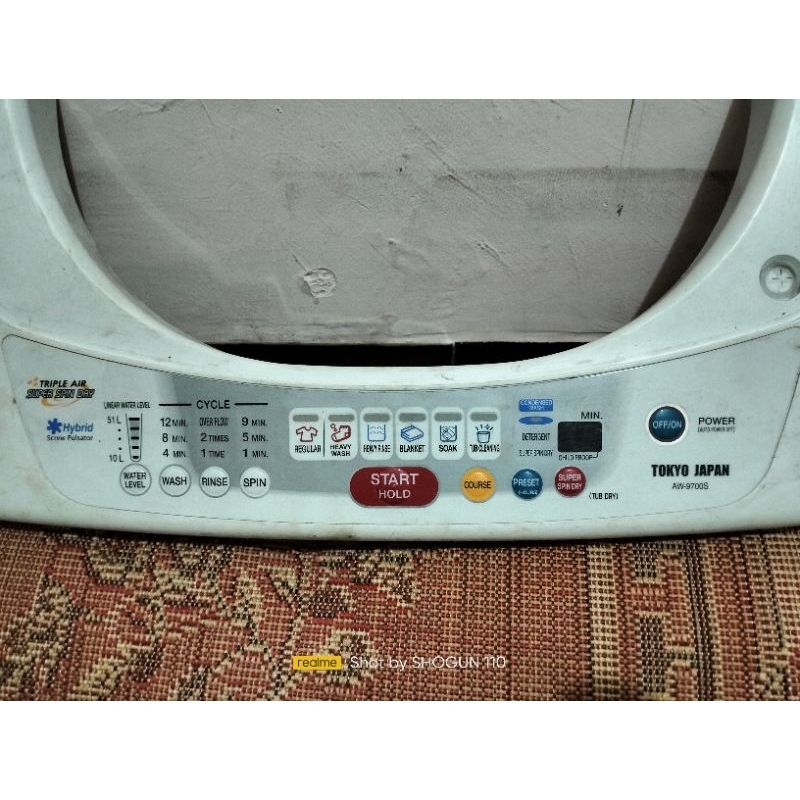 modul mesin cuci top loading TOSHIBA type AW - 9700S normal siap pakai.