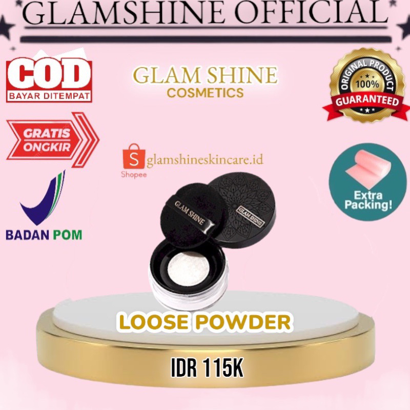 Glamshine Loose Powder Bedak Tabur Glamshine Glamshineofficial Glamshine official store Glam Shine G