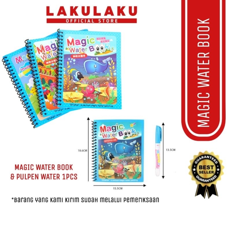 

LAKULAKU Magic Water Book / Buku Magic Air / Buku Mewarnai