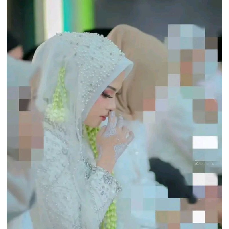 slayer pengantin mutiara  tabur / slayer wedding / veil wedding