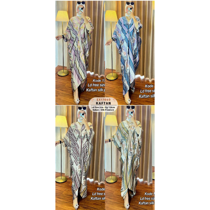 KAFTAN LEBARAN VIRAL DIOR SILK BY EXTU 17640